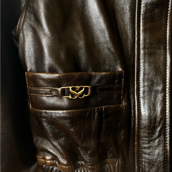 Sold - Sandro Vintage Style Leather Bomber Jacket - Picture 6 of 9